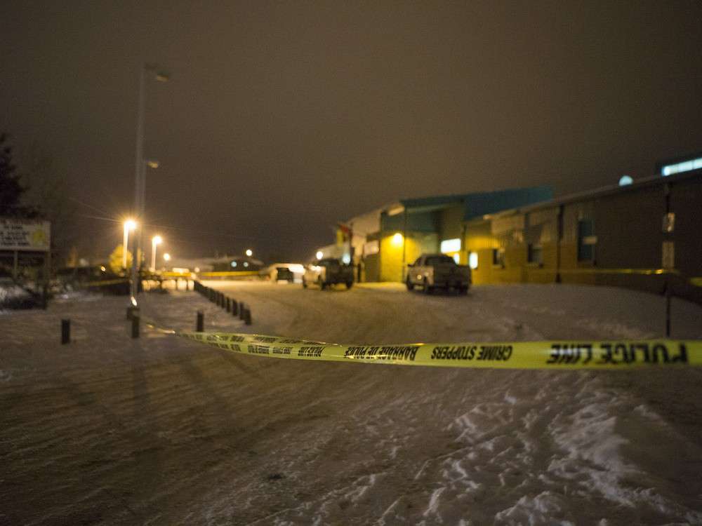 RCMP are on the scene after a school shooting at La Loche Community School on Friday, January 22nd, 2016.